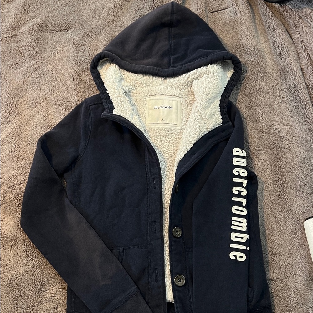 Abercrombie Sherpa Lined Hoodie size L